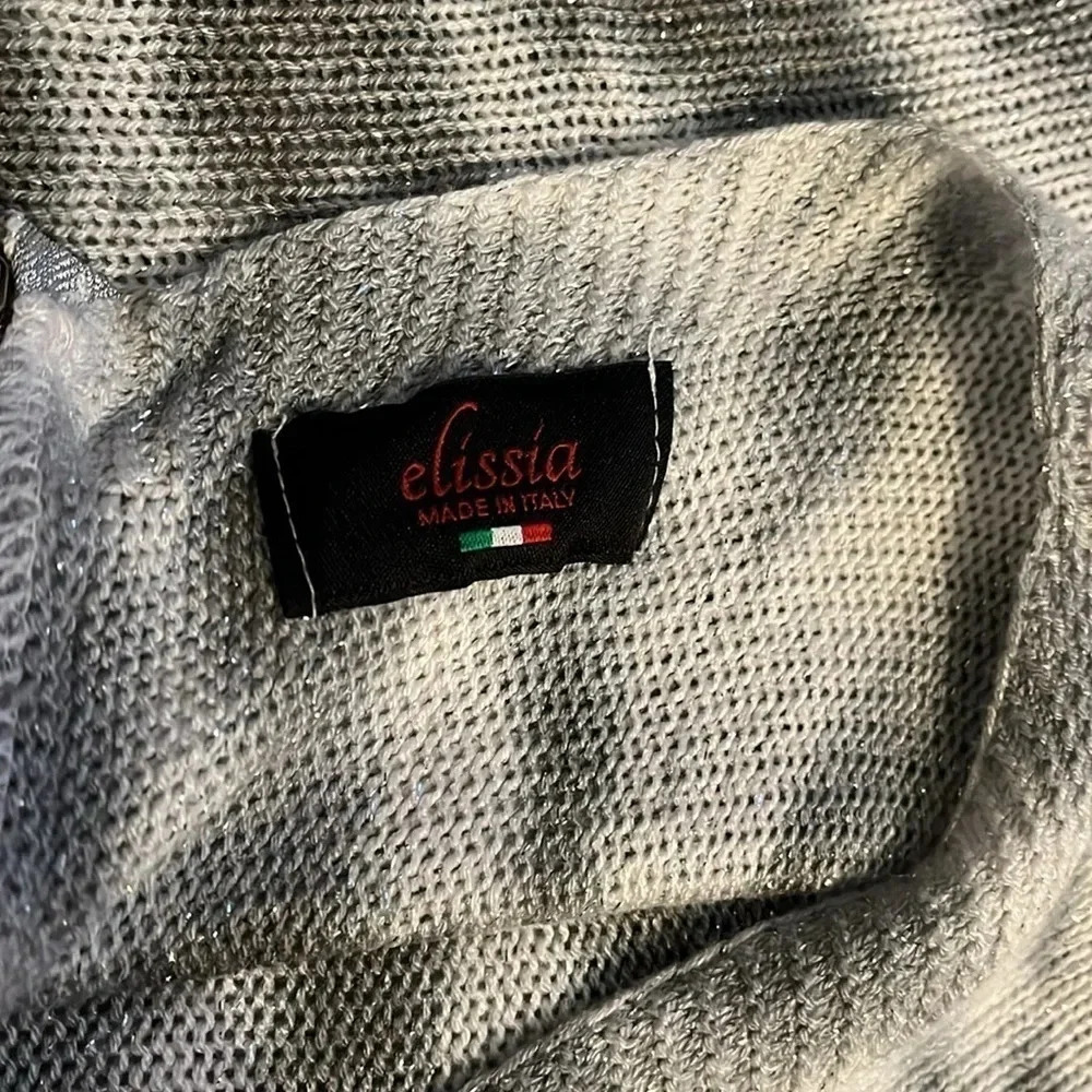 ELISSIA ITALY Tie Dye Lightweight Sweater Zipper Detail, Size L - Picture 6 of 7